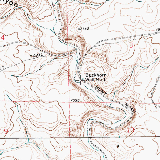 Topographic Map of Buckhorn Well Number 1, WY
