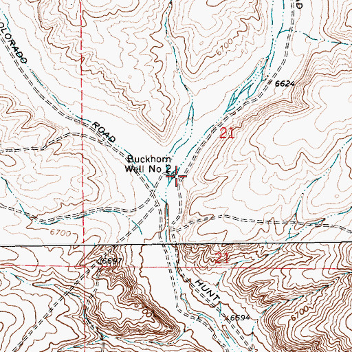 Topographic Map of Buckhorn Well Number 2, WY