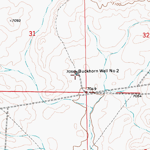 Topographic Map of Buckhorn Well Number 2, WY