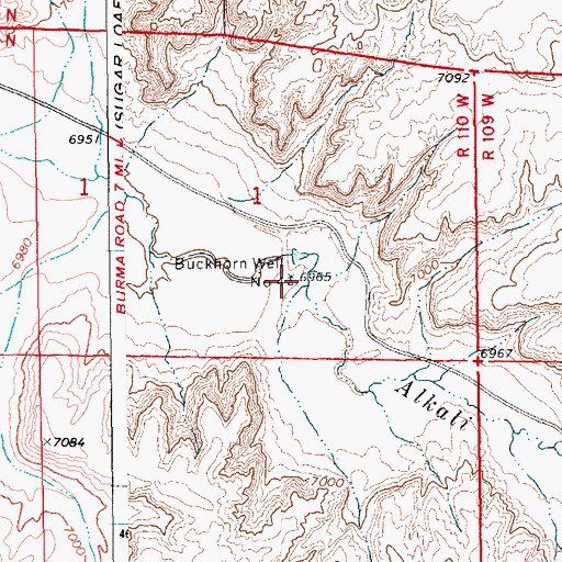 Topographic Map of Buckhorn Well Number 4, WY