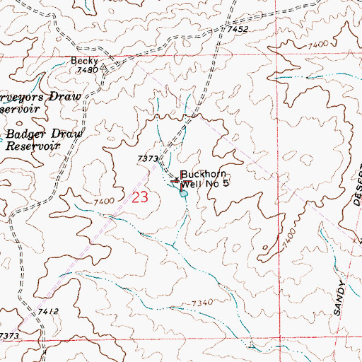 Topographic Map of Buckhorn Well Number 5, WY