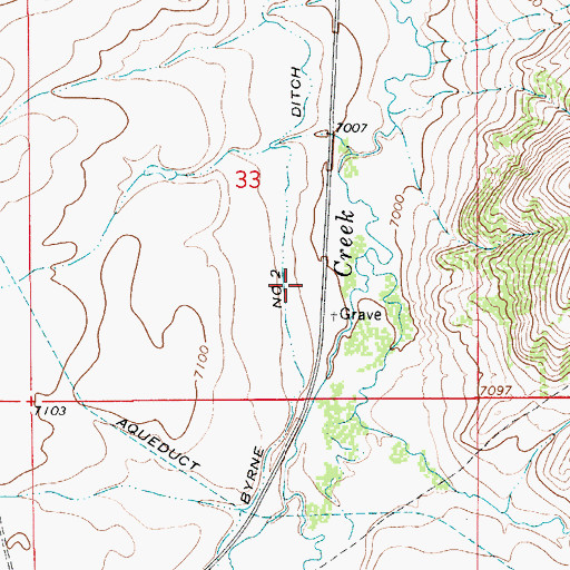 Topographic Map of Byrne Number 2 Ditch, WY