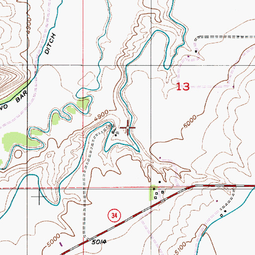Topographic Map of Canal Number 3, WY