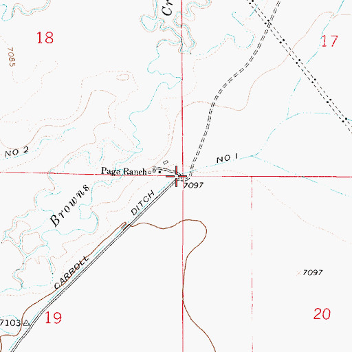Topographic Map of Carroll Ditch Number 1, WY