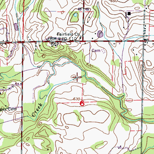 Topographic Map of Rocky Branch, AL