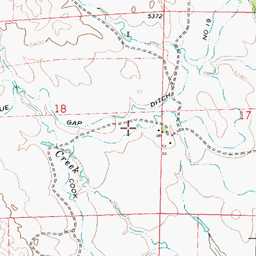 Topographic Map of Cook Ditch Number 9, WY