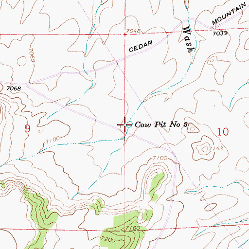 Topographic Map of Cow Pit Number 3, WY