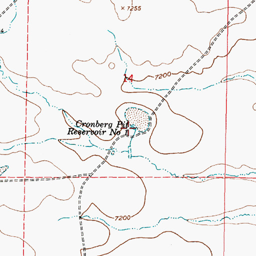 Topographic Map of Cronberg Pit Reservoir Number 1, WY
