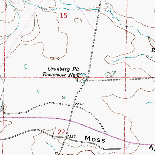 Topographic Map of Cronberg Pit Reservoir Number 2, WY