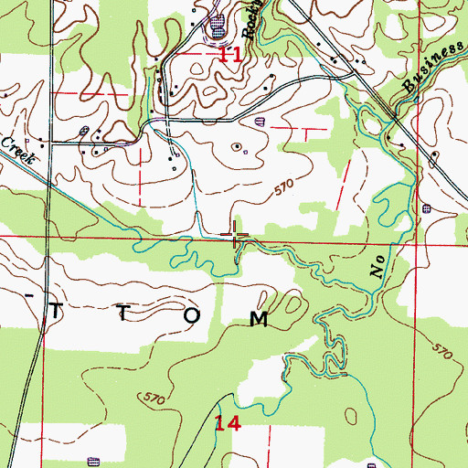 Topographic Map of Rocky Ford Branch, AL