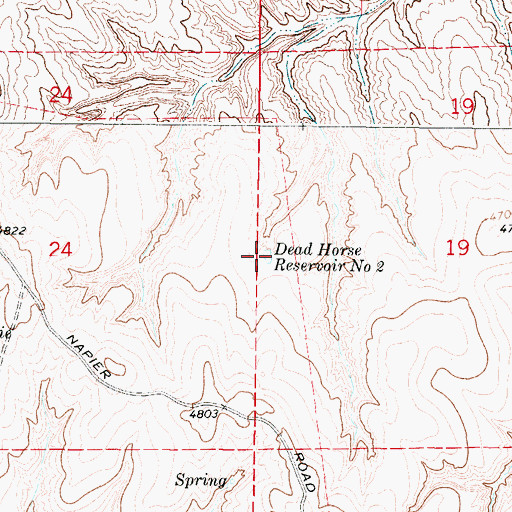 Topographic Map of Dead Horse Reservoir Number 2, WY