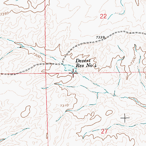 Topographic Map of Desert Reservoir Number 4, WY