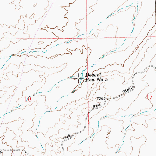 Topographic Map of Desert Reservoir Number 5, WY