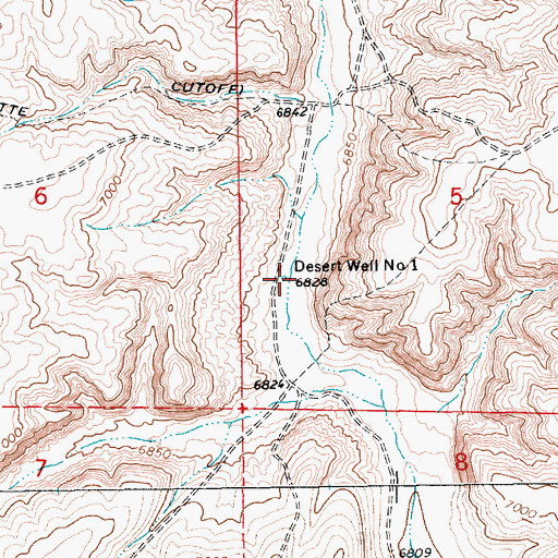 Topographic Map of Desert Well Number 1, WY