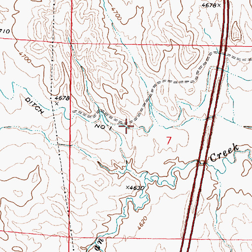Topographic Map of Devoe Ditch Number 1, WY