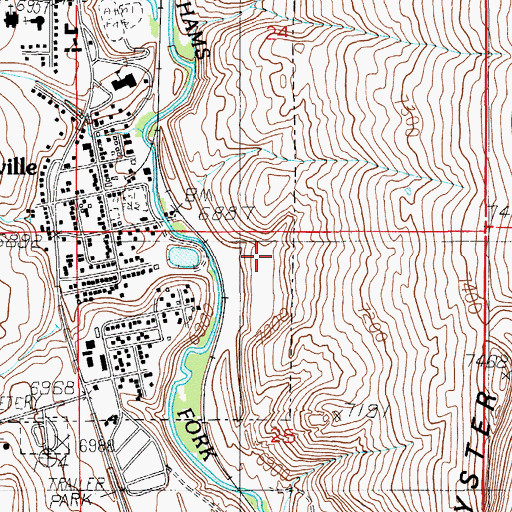 Topographic Map of Diamondville Number 1 Mine, WY