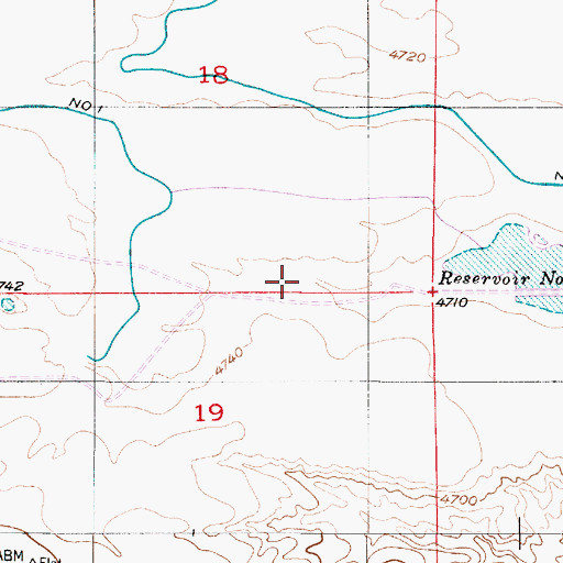 Topographic Map of Ditch Number 1, WY
