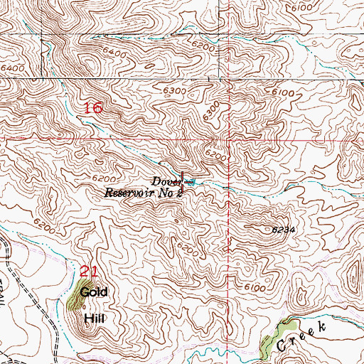 Topographic Map of Dover Reservoir Number 2, WY