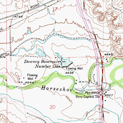 Topographic Map of Downey Reservoir Number 1, WY