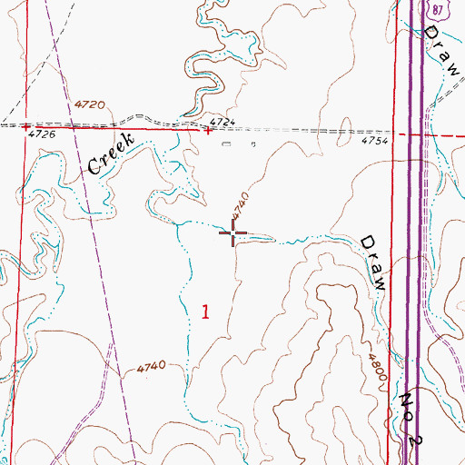 Topographic Map of Draw Number 2, WY
