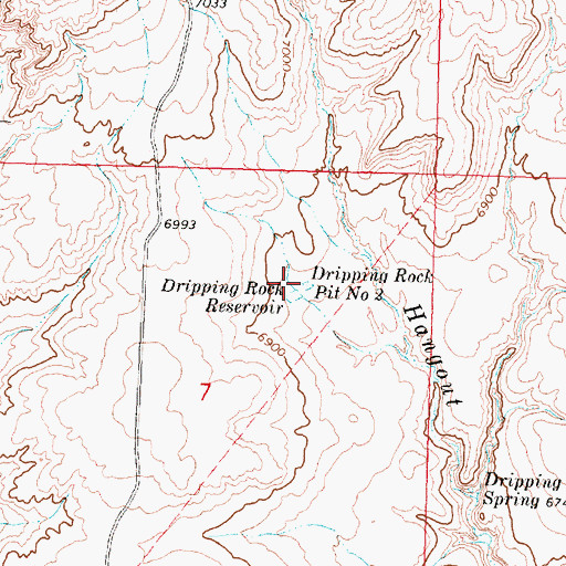 Topographic Map of Dripping Rock Pit Number 2, WY