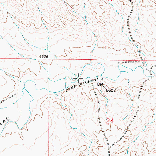 Topographic Map of Dyer Ditch Number 8, WY