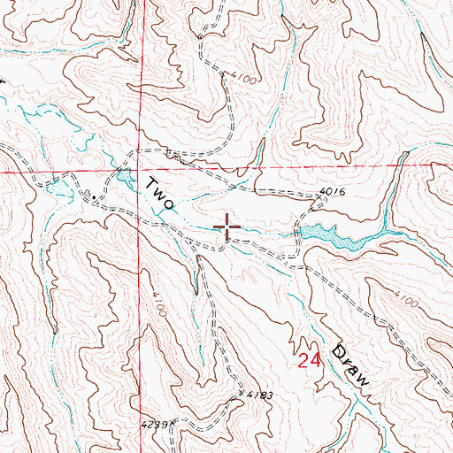 Topographic Map of East Fork Number Two Draw, WY