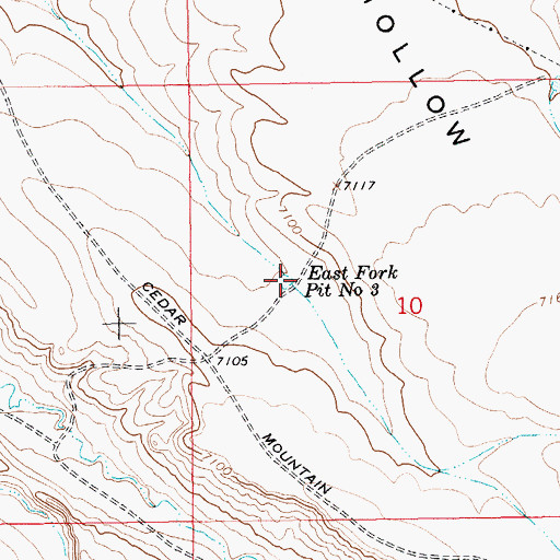 Topographic Map of East Fork Pit Number 3, WY