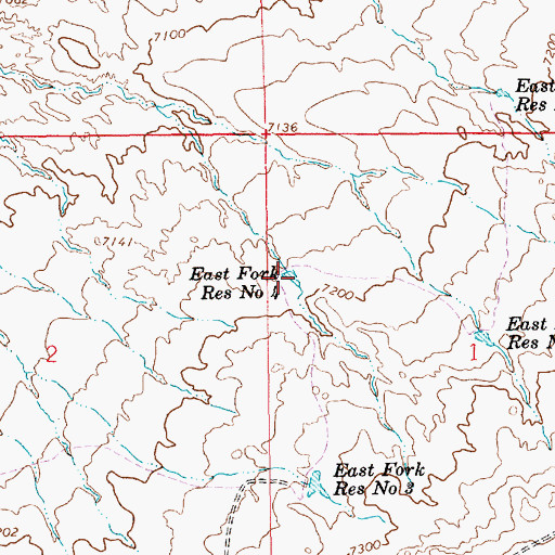 Topographic Map of East Fork Reservoir Number 4, WY