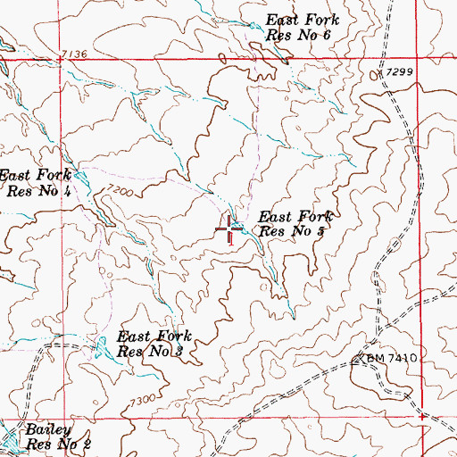 Topographic Map of East Fork Reservoir Number 5, WY