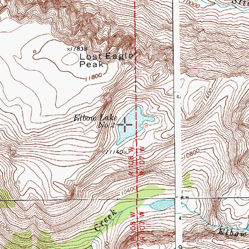 Topographic Map of Elbow Lake Number 2, WY