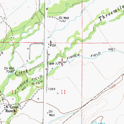 Topographic Map of Fisher Field Number 1 Ditch, WY
