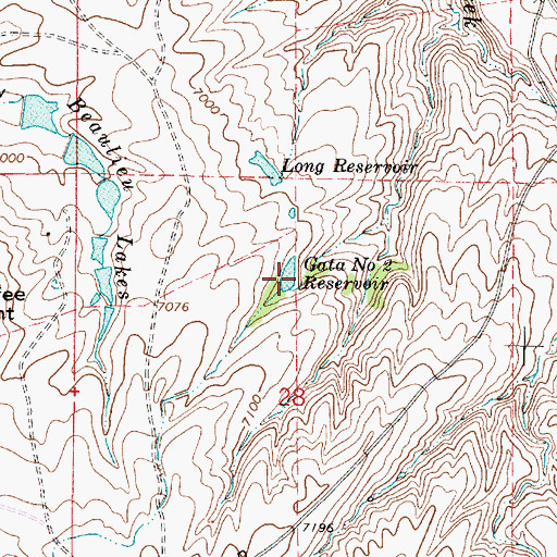 Topographic Map of Gata Number 2 Reservoir, WY