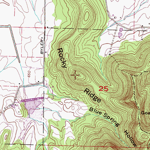 Topographic Map of Rocky Ridge, AL