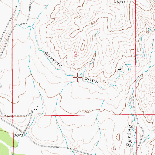 Topographic Map of Guyette Ditch Number 1, WY