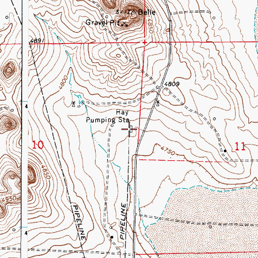 Topographic Map of Hay Pumping Station, WY