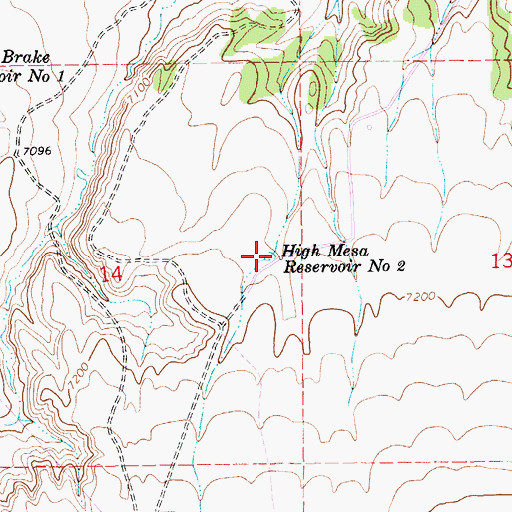 Topographic Map of High Mesa Reservoir Number 2, WY