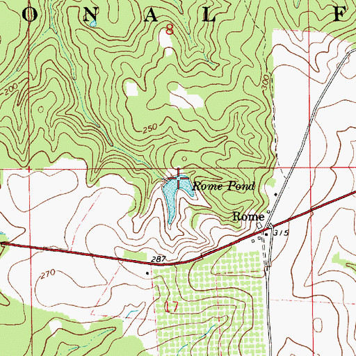 Topographic Map of Rome Pond, AL