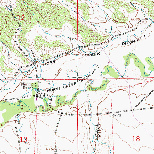 Topographic Map of Horse Creek Ditch Number 2, WY