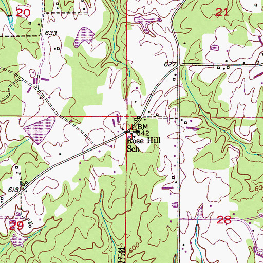 Topographic Map of Rose Hill School (historical), AL
