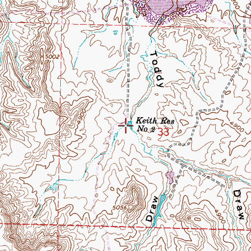 Topographic Map of Keith Reservoir Number 2, WY
