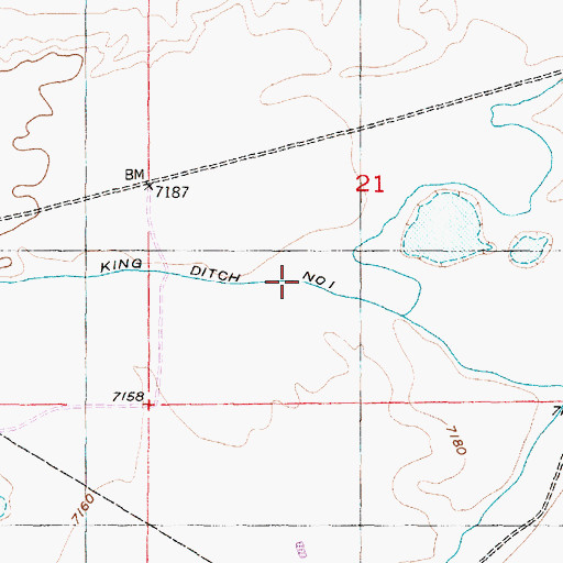 Topographic Map of King Ditch Number 1, WY