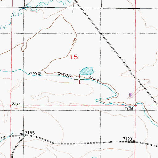 Topographic Map of King Ditch Number 2, WY