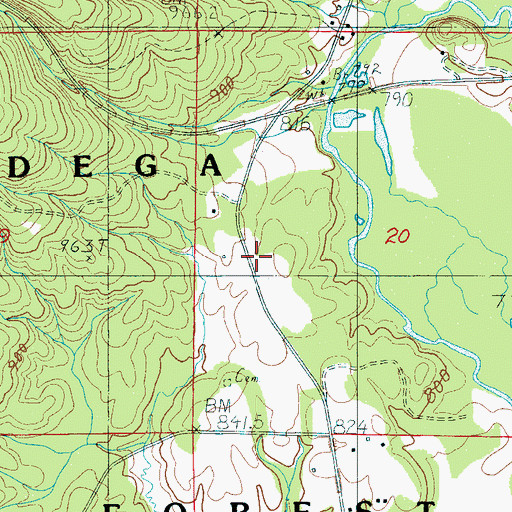 Topographic Map of Roselle, AL