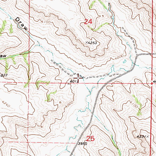 Topographic Map of Lanbaugh Number 4 Draw, WY
