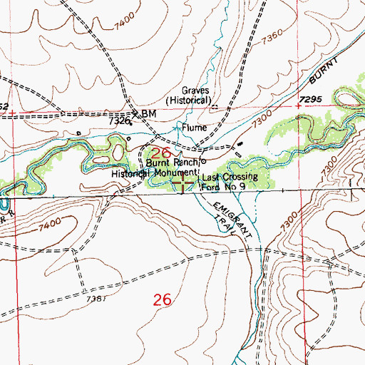 Topographic Map of Last Crossing Ford Number 9, WY