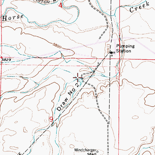 Topographic Map of Lewis Draw Number 3, WY