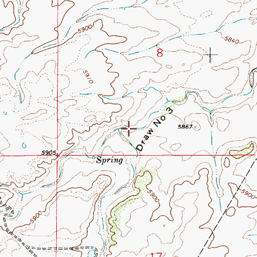 Topographic Map of Lewis Draw Number 4, WY