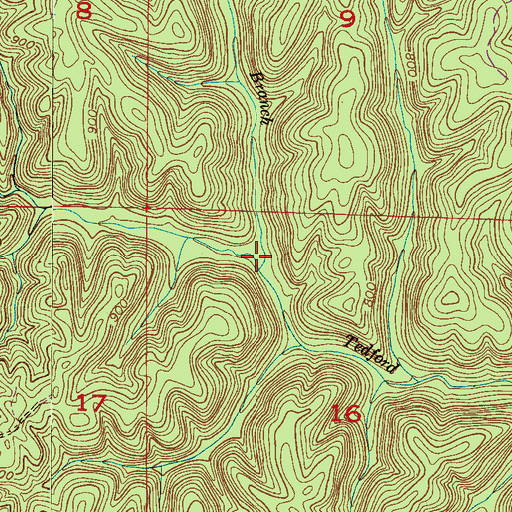 Topographic Map of Ross Branch, AL