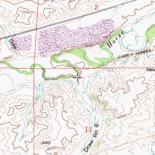 Topographic Map of Lewis Draw Number 6, WY